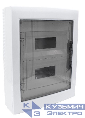 Корпус щита распределительного для модульного оборудования 24M(12х2) навесной прозр. затемненная дверца Cetinkaya Pano CP30924