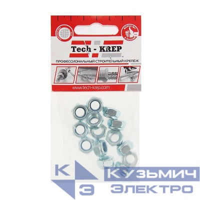 Гайка самоконтрящаяся М8 DIN 985 цинк. (пакет) (уп.14шт) Tech-Krep/Zitar 103032