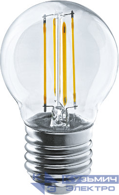 Лампа светодиодная 71 310 NLL-F-G45-4-230-2.7K-E27 4Вт шар 2700К тепл. бел. E27 350лм 220-240В Navigator 71310