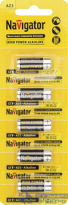 Элемент питания алкалиновый A23 61 464 NBT-NE-A23-BP5 для пультов сигнализаций (блист.5шт) NAVIGATOR 61464