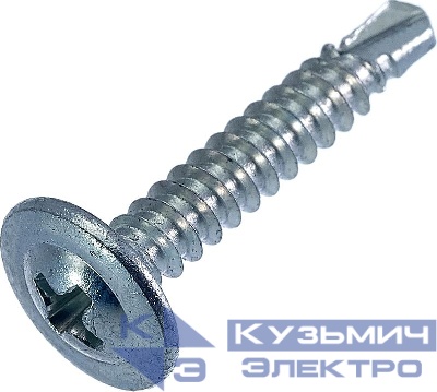 Саморез металл-металл 4.2х19 прессшайба сверло цинк (уп.15шт) европодвес СТРОЙМЕТИЗ 2060071