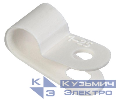 Скоба крепежная 6мм нейлон. бел. (уп.50шт) IEK USK11-06-050-K01