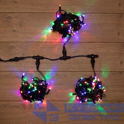 Гирлянда светодиодная "LED ClipLight" 3 нити х10м 198LED мультиколор 18Вт 24В IP65 трансф. в компл. Neon-Night 323-319