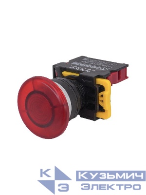 Выключатель кнопочный ВК22-EC42 1НЗ гриб без фиксации 40мм d22мм IP65 красн. Электротехник ET559544