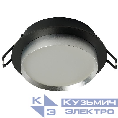 Светильник DL507 15Вт 230В GX53 потолочн. встраив. круг без лампы черн. + серебр. FERON 51355