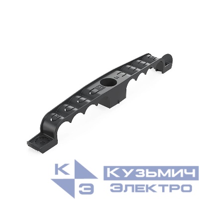 Держатель труб d16мм для прямого монтажа двусторон. на 8 мест черн. (уп.25шт) Промрукав PR13.03289