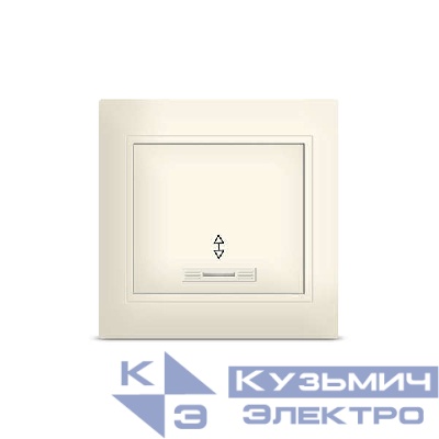 Переключатель проходной 1-кл. Севиль с подсветкой сл. кость UNIVersal Б-С0125