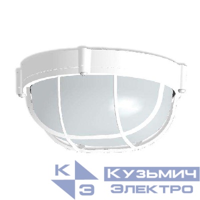 Светильник "Банник" 1302 НПП 03-60-014 1х60Вт E27 IP65 круг малый корпус с решеткой бел. Элетех 1005500936