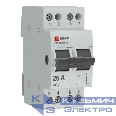 Переключатель трехпозиционный ТПС-63 2P 25А PROxima EKF TPS225