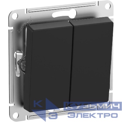 Выключатель 2-кл. Atlasdesign Aqua IP44 (сх. 5) 10AX механизм карбон SE ATN441051