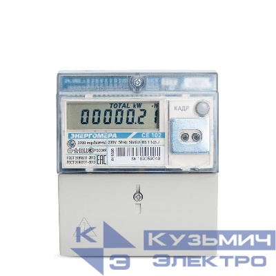 Счетчик CE102 R5.1 145 JAN 1ф 5-60А класс точн. 1.0 многотариф. RS-485 универс. крепл. ЖКИ Моск. вр. Энергомера 101002003012776