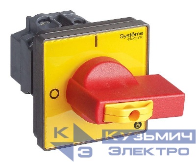 Выключатель-разъединитель 4п 20А IP20 с красн. рукоят. на дверцу 4 винта 1 замок SE MSD20460R