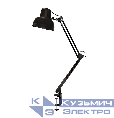 Светильник Бета-К настол. на струбцине 60Вт без лампы ЛОН Е27 черн. Трансвит 000000000089