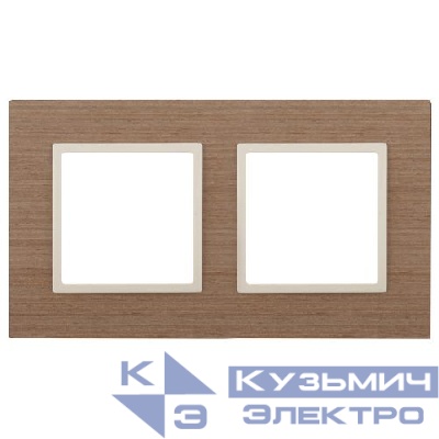 Рамка 2-м 14-5302-07 дерево Elegance ясень+сл. кость ЭРА Б0034572