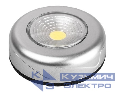 Светильник светодиодный TF3-L1W-sr пушлайт 1Вт COB 7500К IP20 60лм 3хAAA (не в компл.) серебр. ФАZА 5027251