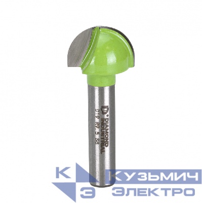 Diamond Industrial Diamond Industrial Фреза пазовая полукруглая (галтельная) 19 x 12 мм S=8 мм Z=2 DIDFRU81912