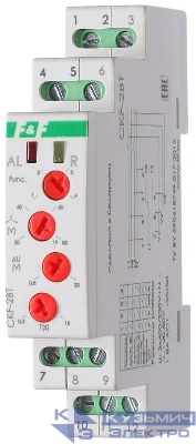 Реле контроля наличия фаз и состояния контактора CKF-2BT (контроль чередования; слипания фаз; регулировка задержки отключ. и порога асимметрии; контроль нижн. и верх. порогов напряжения; 1 модуль; монтаж на DIN-рейке) F&F EA04.003.005