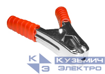 Зажим "крокодил", 100A, красный, L=108±5мм, NETKO Optima