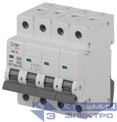 Выключатель автоматический 4п C 63А 4.5кА ВА47-63 PRO ЭРА Б0059445