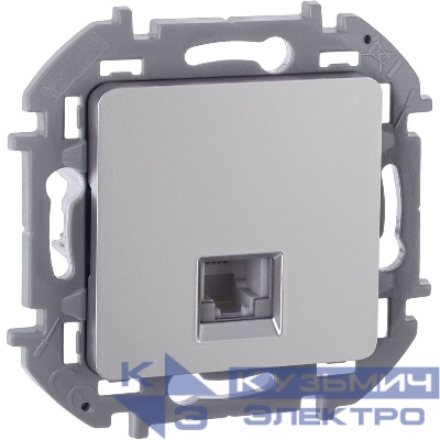 Розетка телефонная Inspiria RJ11 механизм алюм. IEK 673822