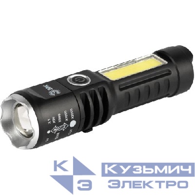 Фонарь светодиодный UA-403 универсальный аккумуляторный 5Вт LED+3Вт COB оптический Zoom 4 режима USB type-C Эра Б0069805