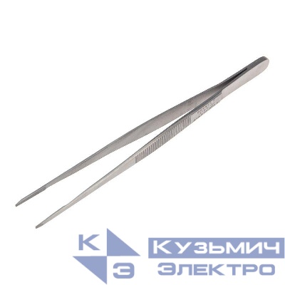 Пинцет прямой рифленый 155мм ПРОФИ SDS 12-0365