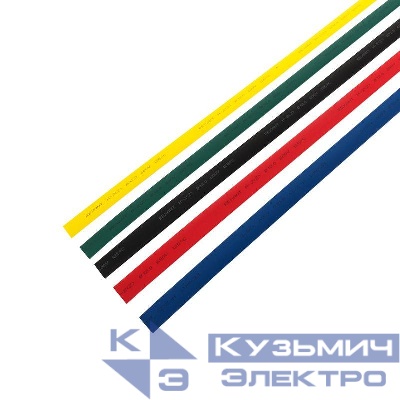 Набор трубок термоусадочных ТУТ нг 15.0/7.5 5 цветов 1м (уп.50шт) Rexant 29-0165