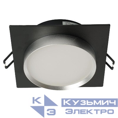 Светильник DL506 15Вт 230В GX53 потолочн. встраив. квадрат без лампы черн. + серебр. FERON 51363