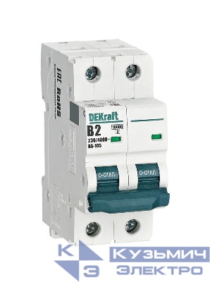 Выключатель автоматический модульный 2п B 2А 10кА ВА-105 DEKraft 13113DEK