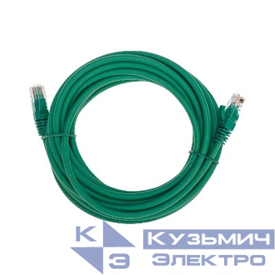 Патч-корд U/UTP CAT 6 RJ45-RJ45 26AWG LSZH зел. 5м Rexant 02-0296-5