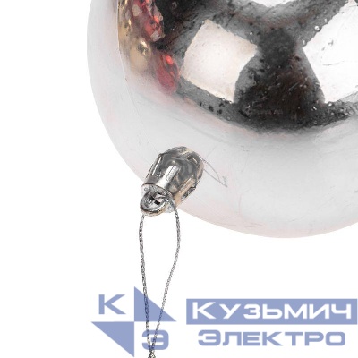 Фигура елочная "Шар" d10см IP65 глянцев. серебр. Neon-Night 502-075