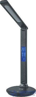 Светильник светодиодный настольный 80 322 NDF-D044-8W-MK-BL-LED 8Вт 2700/4000/6000К 300лм сенсор USB ЖК дисплей (дата/время/будильник/температура) на основании черн. Navigator 80322