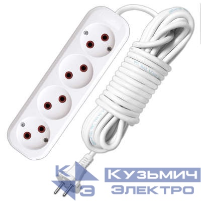 Удлинитель 4х2м 6А IP20 У6-766 ШВВП 2х0.75 UNIVersal 9631942