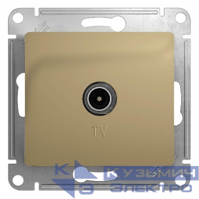 Розетка телевизионная TV Glossa коннектор механизм титан SE GSL000493