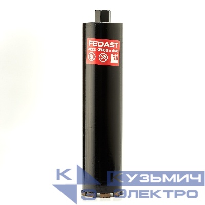 Коронка алмазная для сухого сверления 102x450 мм, M22 FEDAST