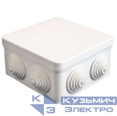 Коробка распределительная ОП 105х105х56мм IP54 7 выходов 4 гермоввода крышка защелкивающаяся бел. Epplast 100011