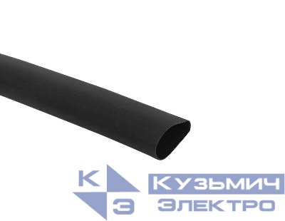 Трубка термоусадочная ТУТк клеевая нг 24/6 черн. 1м (уп.10м) PROxima EKF tut4-k24-b