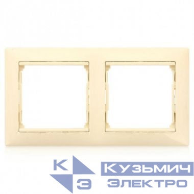 Рамка 2-м Valena горизонт. жемчуж. (блист.) IEK 694351