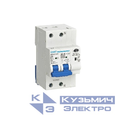 Выключатель автоматический дифференциального тока 2п (1P+N) C 25А 30мА тип AC 6кА АВДТ NB2LE-80ZT электронный (R) CHINT 448158
