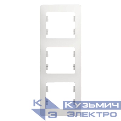 Рамка 3-м Glossa вертикал. бел. SE GSL000107