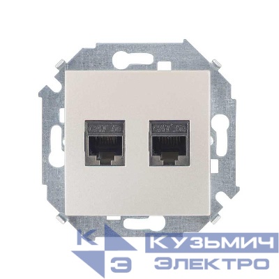 Розетка компьютерная 2-м Simon 15 RJ45 кат.5E AMP механизм шампань Simon 1591552-034
