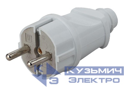 Вилка с заземл. прямая 16А бел. Vx2-W ЭРА Б0039673
