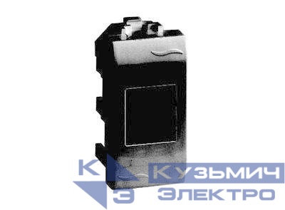 Розетка компьютерная СП 1мод. Brava RJ45 кат.5E экранир. черн. DKC 77457N