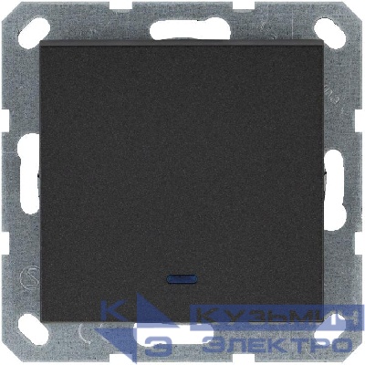 Переключатель проходной 1-кл. 10А IP20 с подсветкой механизм антрацит Jasmart G3012NB