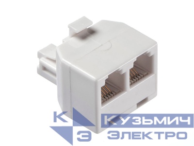 Переходник телефонный штекер RJ11 (6p4c) на два гнезда RJ11 (6p4c) / блистер, Netko РАСПРОДАЖА