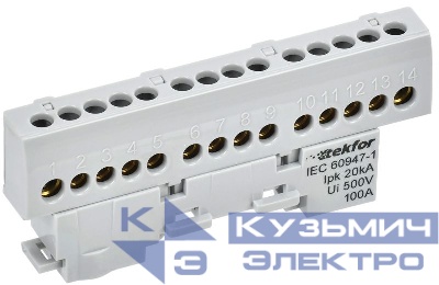 Шина L "фаза" изол. на универс. держ. 6х9-14-Ср TEKFOR IEK TF-NN10-14-KL-K03