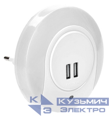 Светильник-ночник 001 круг USB датчик освещения 220В IEK LDNN5-001-SQ-P-00-S-K01