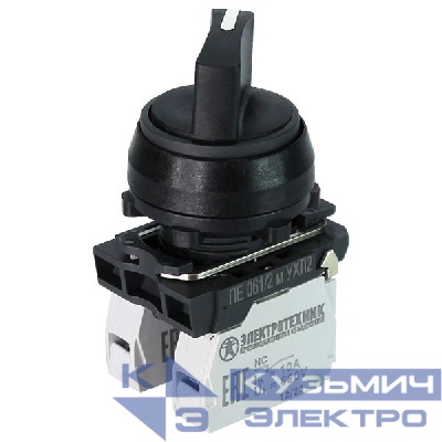 Переключатель упр. ПЕ-061 исп. 2 1з+1р 10А 660В рукоятка на 2 положения -45град. +45град. IP54 Электротехник ET514787