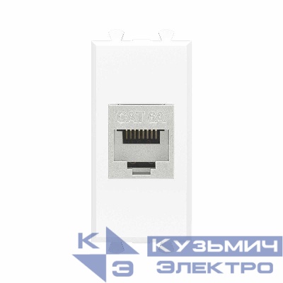 Розетка компьютерная 1мод. Avanti "Белое облако" RJ45 кат.6A без шторок экранир. модульная механизм DKC 4400771