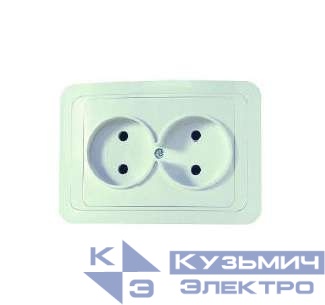 Розетка 2-м СП Mimoza 16А IP20 без заземл. бел./бел. Makel 12017